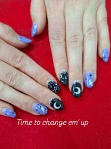 Halloween gel nail themed change polish holiday fingernail design