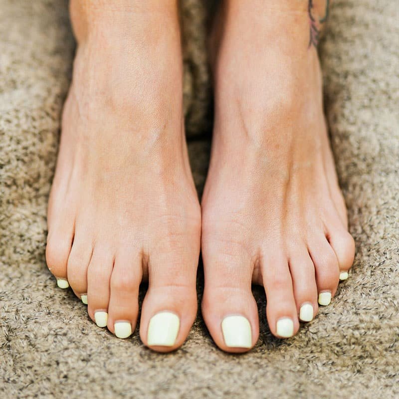 pedicured feet